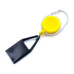 1pc Premium Colorful Rubber Lighter Sheath Case Plastic Lighter Leash Clip to Pants Retractable Reel Metal Keychain Lighter Holder ZZE5166