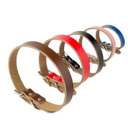 Leather Dog Collars Pet Cat Collar 6 colors 5 sizes Dogs Supplies