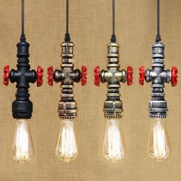 Pendant Lamps Retro Water Pipe Steam Lamp LED Loft Industrial Iron Vintage Light Hanging Cord E27 Bedroom RestaurantPendant