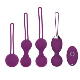 NXY Eggs 5pcs Vaginal Balls Sex Toy For Women Kegel Ball Female Vagina Tighten Massage Exercise Wireless Remote Control Vibrating 1124