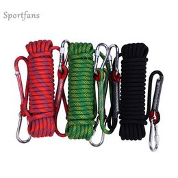 10mm rope Australia - Cords, Slings And Webbing Nylon Safety Climbing Rope Survival Fire Escape Cord High Strength Camping Hiking Diameter 10mm Rock Lanyard