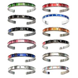 Bangles Mixed Style Stainless Steel Manchette Open Initial Cuff Bangle Speedometer Bracelet SP01