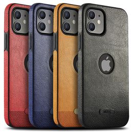 Business Luxury PU Leather Phone Cases For iPhone 13 12 11 Pro Max XR XS Max X 7 8 Plus Case Slim Soft Back Cover