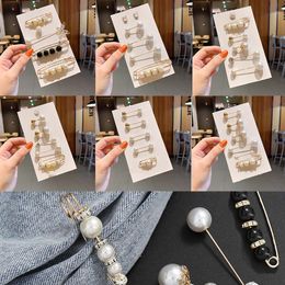 Pins, Brooches Pearl Set For Women And Girls Safety Pin Buttons Decoration Shawl Collar Shirt Sweater Jewellery Accessories