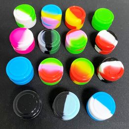 Silicone Container Food Grade Rubber 2ML Non-stick Round Mini Jars Dab Tool Rubber Storage Box Oil Holder Small Wax Container DHL