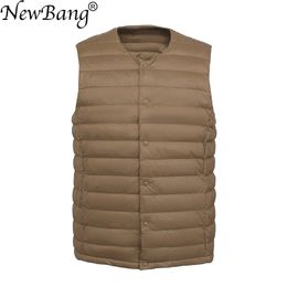 Bang 90% Matt Fabric Men's Duck Down Vest Ultra Light Down Vests Light Weight Windbreaker Sleeveless 211216