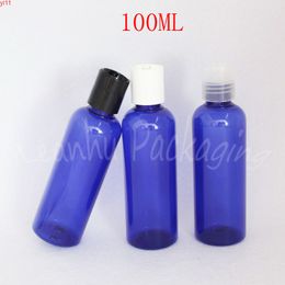 100ML Blue Plastic Bottle With Disc Top Cap , 100CC Shampoo / Shower Gel Packaging Container Empty Cosmetic Containerhigh qty