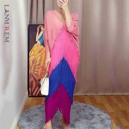 Spring Summer Tassel Dress Women Stitching Color Long Loose Dresses Plus Size Ladies Party Clothes 2D1608 210526