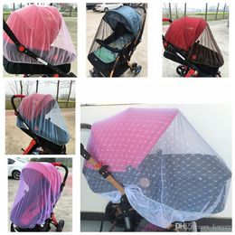 Baby Barnvagn Pushchair Mosquito Insect Shield Net Spädbarn Skydd Mesh Barnvagn Tillbehör Varukorg Myggnät XVT0146