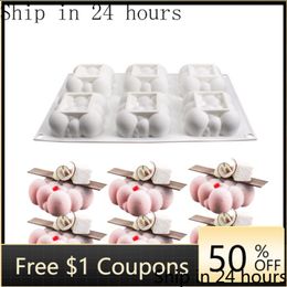 6 Cavity Square Clouds Shape Silicone Mold 3D Cloud Cake Mold Silicone Mousse Moulds Mousse Dessert Mold Cake Decoration Mould 210225