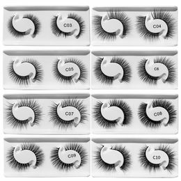 Soft Light Natural 3D False Eyelashes 2 Pairs Set Natural Crisscross Reusable Handmade Fake Lashes Extensions Makeup Accessory For Eyes 10 Models DHL