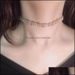 Pendant & Pendants Jewelryrec Cz Choker Necklace Cubic Zirconia Didmond Chain Crystal Necklaces For Women Girl Statement Jewellery Wedding Par