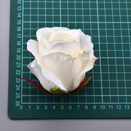 4pcs Silk Blooming Pink White Roses Artificial Flower Head For Wedding Decoration Diy Wreath Gift Scrapbooking Big Craf jllAGO