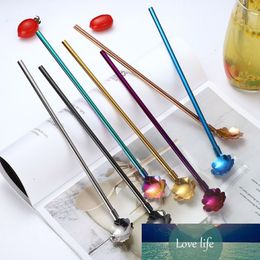 7pcs Stainless Steel Long Straw Spoon Stirring Scoop Reusable Coffee Tea Drink Cocktail Mixing Teaspoon