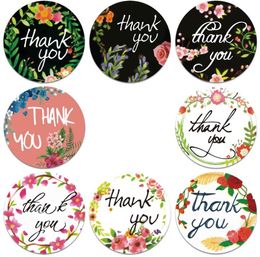 Valentine's day stickers Adhesive Stickers 500PCS Roll 1inch Thank You for supporting my small business Round Label For Holiday Presents Business