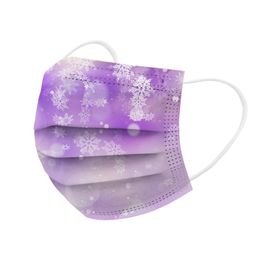 2021 Disposable three-layer snowflake printing mask anti-dust adult combination non-woven fabric melt blown cloth masks