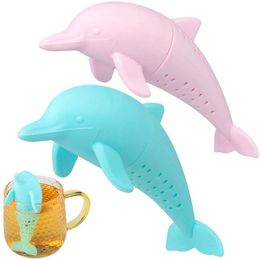 Cartoon Dolphin Tea Infuser Teapot Filter Silicone Leakproof Loose Leaf Animal Tea Strainer Coffee Drinkware Kitchen Accessories