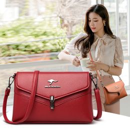 Women's Soft Leather Shoulder Lychee Pattern Fashion Crossbody Small Flap Hand Designer Messenger Bags