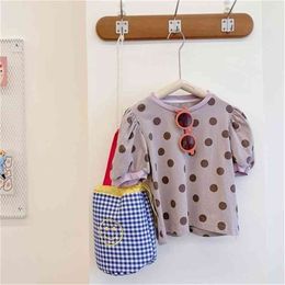 Summer Arrival Girls Fashion Dot T Shirt Kids Korean Design Tops Girl Clothes 210528