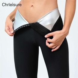 CHRLEISURE Women Workout Leggings High Waist Gym Sweat Body Shaper Sportswear Fitness Sauna Tummy Slimming Control Legging 210928