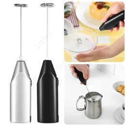 Electric Handheld Stainless Steel Coffee Milk Frother Foamer Drink Electric Whisk Mixer Battery Operated Kitchen Egg Beater Stirrer DAT348