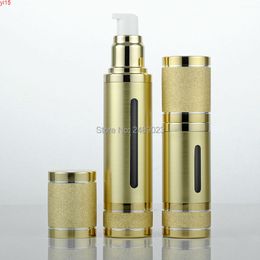 High quality 30ml 50ml silver/Gold Airless Bottle Cosmetic Package Vacuum Pump Lotion Travel Case 10pcs/lotgood qty