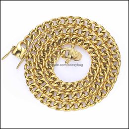 Pendant Necklaces & Pendants Jewellery Hip Hop 6Mm Stainless Steel Cuban Chain Necklace Fashion Brand Mens Trend Accessories Titanium Drop Del