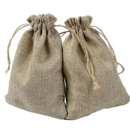 2021 1000pcs jute gift pouch several sizes antique bag retro jewelry drawstring bag packaging wedding candy bag can be printed logo By DHL