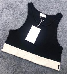 Tank Top Женская дизайнерская футболка Черная белая буква летняя короткая рукава.