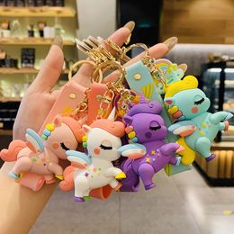 Women Keychains Creative Cute Unicorn Keychain Charm Car Key Chain Pendant Luggage Accessories