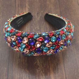 Full Colorful Rhinestone Crystal Headband Vintage Headpiece Prom Party Wedding Ladies Hair Ornament New Shinny hair accessories X0625