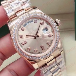 Fashion 36mm Rose Gold Men Automatic mechanical diamond Bracelet Designer Womens Ladies Mens Watch Diamond Watches Wristwatches 20318s