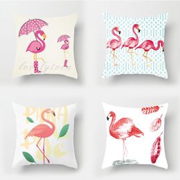 Cushion/Decorative Pillow Creative Trend Nordic Flamingo Tropical Leaf Cushion Cover Home Decoration Sofa Office Decorative Pillowcase