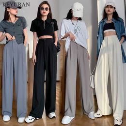Summer Loose Casual Trousers For Women High Waist Maxi Wide Leg Pants Female Elegant 2021 Fashion Clothes New Straight Pants Q0801