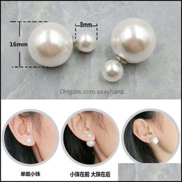 Stud Earrings Jewellery Imitation Pearl Women Ear Studs Jewellery Pure Colour Korean Fashion Alloy Lady Pattern Diy 0 6Ys J2B Drop Delivery 202