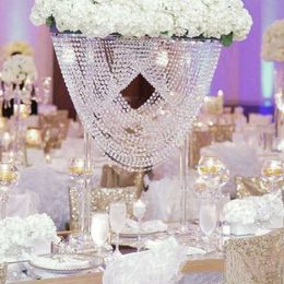 Party Decoration Wedding European Romantic Crystal Flower Stand Western Table With A Bead Curtain Road Guide