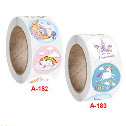 Coated Paper Cartoon Adhesive Sticker 1 inch Many Designs Circle Printing Stickers Decal