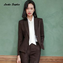 Women's Suits & Blazers 1pcs Womens Plus Size Coats 2021 Winter Cotton Blend Single Button Jackets Ladies Skinny Office Coat