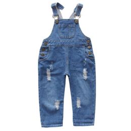 Greenafter Baby Girls Toddlers Suspender Overall Denim Jeans Jumpsuit Wide Leg Pants