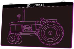 LC0146 Tractor Farms Light Sign 3D Engraving