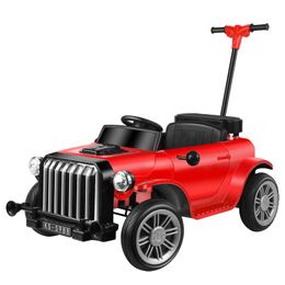 Children's Electric Cars Four-wheel Drive Riding Outdoor Toy Classic Gaming Vehicles with Push Handle Car for Kids Ride On