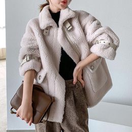 Women's Fur & Faux Overcoat Women Fashion Autumn Winter Jacket Coat Elegant Solid Outerwear Clothing