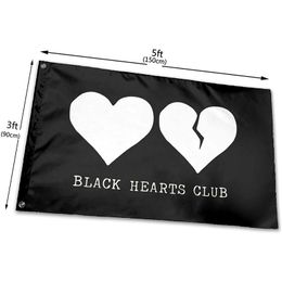 Yungblud Black Hearts Clubfor Flag Vivid Color and Uv Fade Resistant with Brass Grommets 3 X 5 Feet