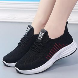 Fashion Spring Summer Women Casual Sneakers Shoes Female fly Weave Mesh Lace Up Walking Platform Shoes 36-40