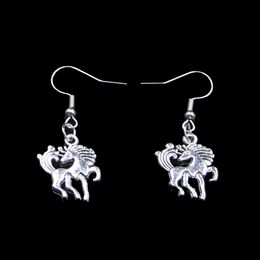 New Fashion Handmade 19*25mm Horse Unicorn Earrings Stainless Steel Ear Hook Retro Small Object Jewellery Simple Design For Women Girl Gifts