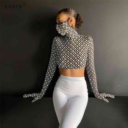 T-shirt Gothic Crop Tops Ladies Clothing Body Woman Tshirts Femme Aesthetic Designer Clothes Q20801T 210712