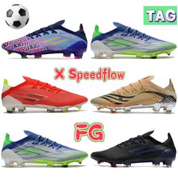 -X SpeedFlow.1 FG Men Shootes Zapatos de fútbol rojo Black Khaki Multi-Color Volt Volt Football Pendientes de lujo Mens Designer Sneakers botas US 6.5-11