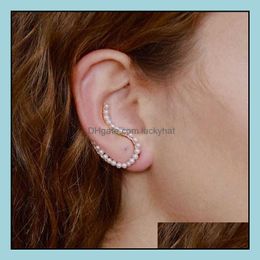 Jewelrymti-Pearl S Shaped Earrings Unique Design Temperament Elegant Ladies Personality Retro Stud Earring Wedding Gift Drop Delivery 2021 P