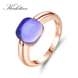 KALETINE Crystals Luxury 925 Sterling Silver Rings For Women Elegant Wedding Party Jewellery Accessories Girl Mom Gift 211217