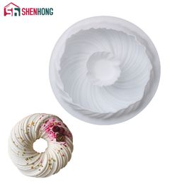 SHENHONG Vortex Silicone Moulds Turbine Cake Decorating Moulds For Baking Fondant Baking Tools Candy Making Mould 210225